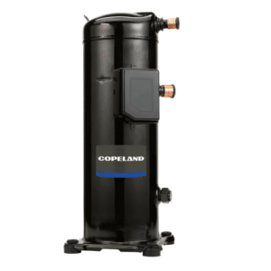 a black cylinder with a white labelCopeland ZP137KCE-TFD-250 Scroll Compressor